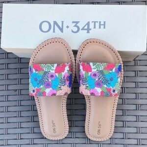 Women's Floral Slide Sandals - Multicolor